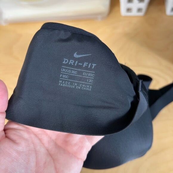 Nike Rival Women's High-Support Sports Bra 36C Black Athletic - Picture 6 of 7